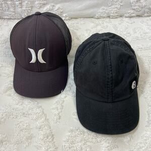 HURLEY Ball Cap Lot of 2 Men's Black Sz OS Streetwear Sporty Casualwear Athletic